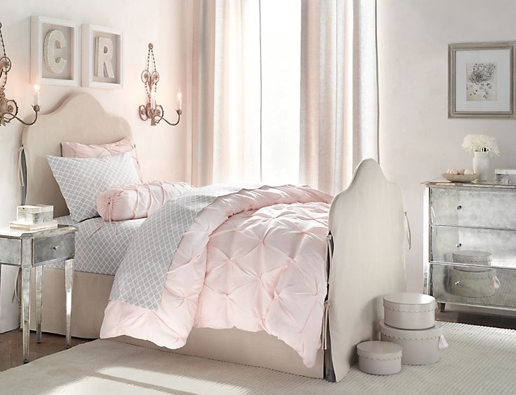 cream pink bedroom