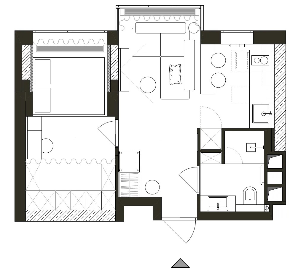Mặt bằng thiết kế cải tạo căn hộ chung cư 50m2