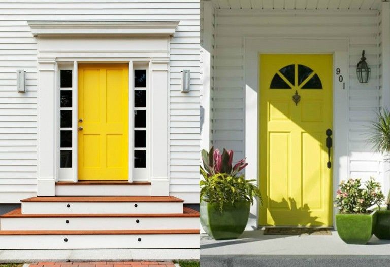 sơn cửa màu nắng vàng.