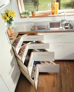 thiết kế tủ nhỏ tiện dụng thông minh cho nhà bếp.