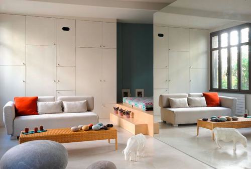 thiết kế, cải tạo nội thất mở cho phòng khách căn hội 50 m2