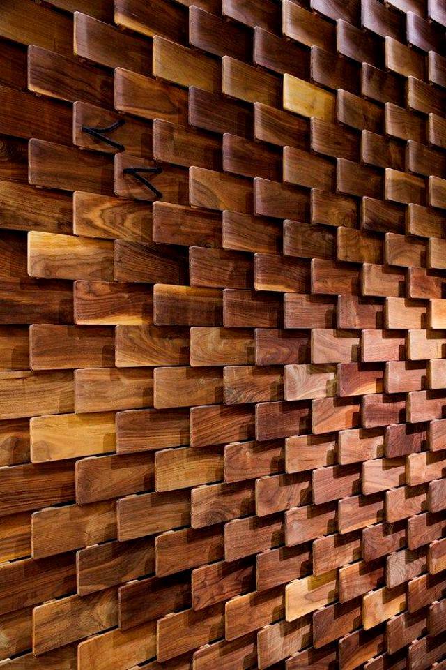 thiết kế nội thất nhà đẹp với tường gỗ độc đáo